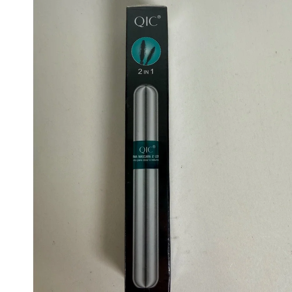 QIC Mascara 2 in 1 4D Silk Fiber Double Effect Waterproof‎ Volumizing Black New